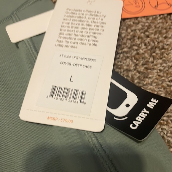 Gottex Womens Large Deep Sage Inter-luxe Limited Edition Peach Skin leggings - Picture 4 of 7